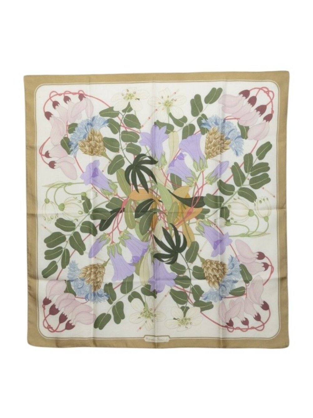 Hermes Carre 90 Flora Graeca Greek Flower Scarf Multicolor Silk